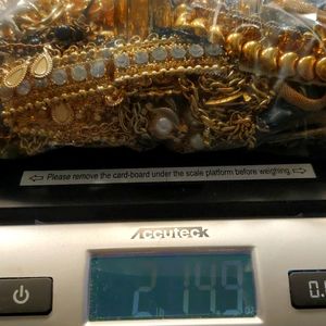 2lbs Gold Tone Jewelry UNSORTED